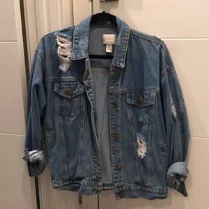 Forever 21 Distressed Jean Jacket